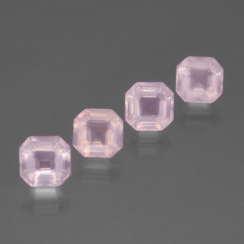 7.24 ctw Pink Rose Quartz Stones, Natural Rose Quartz in Asscher Cut Shape for Sale