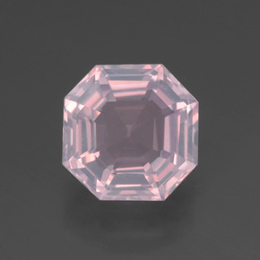 3.18 ct Pink Rose Quartz Gemstone, Rose Quartz Gem in Asscher Cut Shape for Sale.