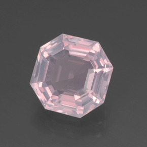 3.18 ct Pink Rose Quartz Stone, Natural Rose Quartz in Asscher Cut Shape for Sale
