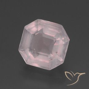 3.50 ct Pink Rose Quartz Stone, Natural Rose Quartz in Asscher Cut Shape for Sale