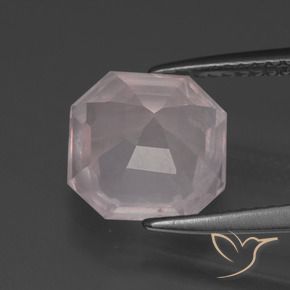 Rose Quartz Gemstone in 9.6 x 9.5 mm Size for Sale, Rose Quartz Stone in Very Light Pink Color
