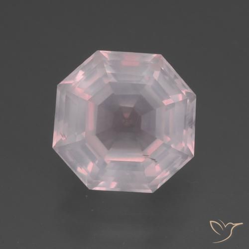 3.82ct Natural Very Light Pink Rose Quartz, Emerald Cut, Transparent