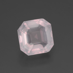 2.32 ct Pink Rose Quartz Stone, Natural Rose Quartz in Asscher Cut Shape for Sale