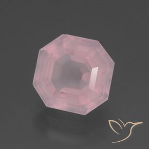 3.28 ct Pink Rose Quartz Stone, Natural Rose Quartz in Asscher Cut Shape for Sale