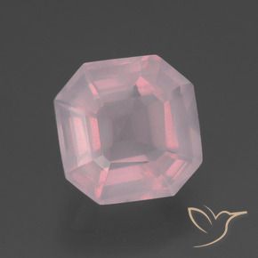 3.58 ct Pink Rose Quartz Stone, Natural Rose Quartz in Asscher Cut Shape for Sale