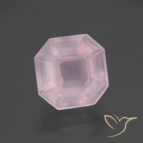 3.77 ct Pink Rose Quartz Stone, Natural Rose Quartz in Asscher Cut Shape for Sale