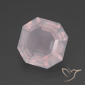 3.53 ct Pink Rose Quartz Stone, Natural Rose Quartz in Asscher Cut Shape for Sale