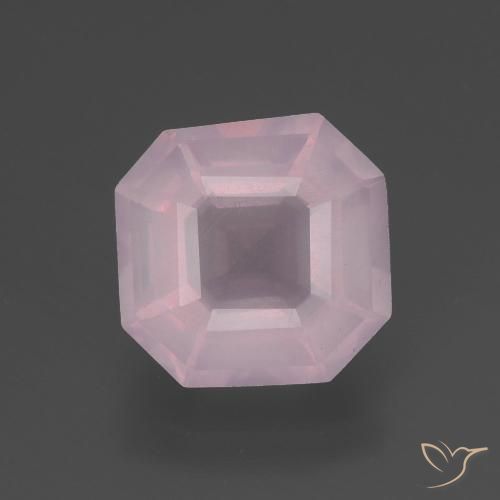 3.29ct Natural Bubblegum Pink Rose Quartz, Emerald Cut, Transparent