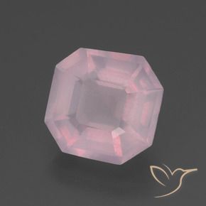 3.29 ct Pink Rose Quartz Stone, Natural Rose Quartz in Asscher Cut Shape for Sale