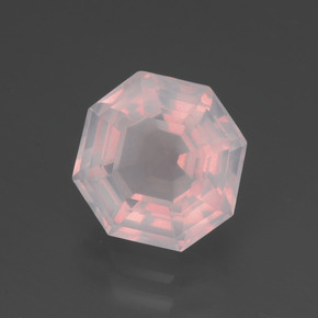 3.40 ct Pink Rose Quartz Stone, Natural Rose Quartz in Asscher Cut Shape for Sale