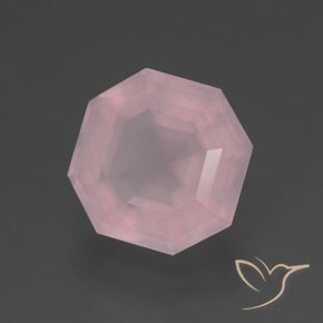 3.48 ct Pink Rose Quartz Stone, Natural Rose Quartz in Asscher Cut Shape for Sale