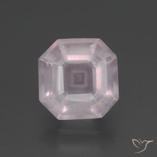 3.11ct Natural Light Pink Rose Quartz, Emerald Cut, Transparent