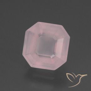 3.13 ct Pink Rose Quartz Stone, Natural Rose Quartz in Asscher Cut Shape for Sale