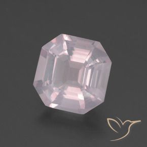 2.76 ct Pink Rose Quartz Stone, Natural Rose Quartz in Asscher Cut Shape for Sale