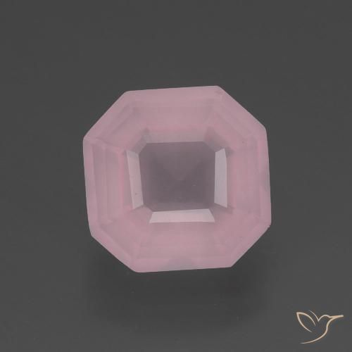 3.04ct Natural Medium Rose Pink Rose Quartz, Emerald Cut, Transparent