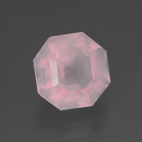 3.64 ct Pink Rose Quartz Stone, Natural Rose Quartz in Asscher Cut Shape for Sale