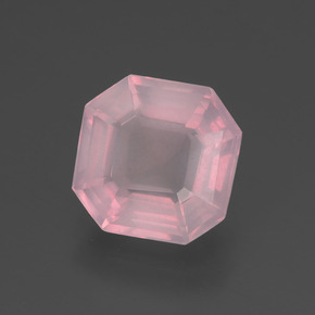 2.89 ct Pink Rose Quartz Stone, Natural Rose Quartz in Asscher Cut Shape for Sale