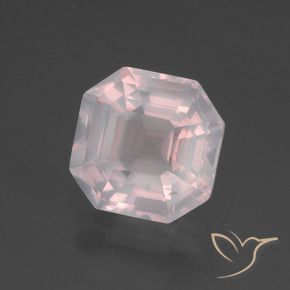 3.42 ct Pink Rose Quartz Stone, Natural Rose Quartz in Asscher Cut Shape for Sale