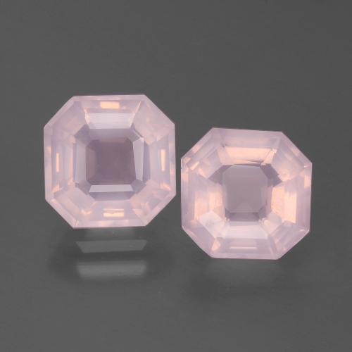 Rose léger Quartz Rose gemme - 2.5ct Taille Asscher (ID: 395126)