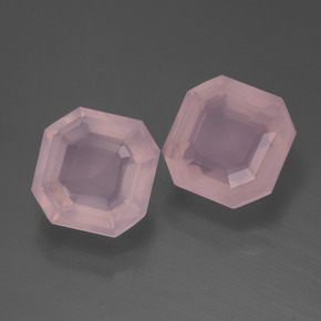 4.75 ctw Pink Rose Quartz Stones, Natural Rose Quartz in Asscher Cut Shape for Sale