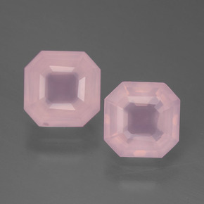 Rose Pink Rose Quartz Gem - 2.5ct Asscher Cut (ID: 395132)