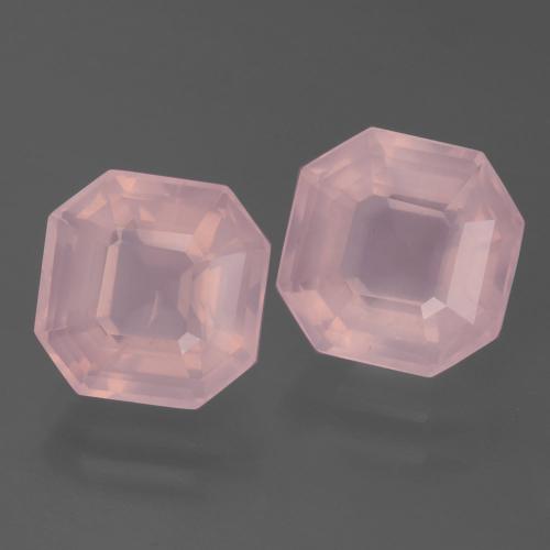 8.03 ctw Pink Rose Quartz Stones, Natural Rose Quartz in Asscher Cut Shape for Sale