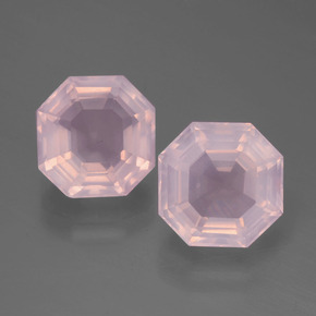 5.62 ctw Pink Rose Quartz Gemstones, Rose Quartz Gems in Asscher Cut Shape for Sale.