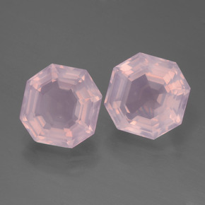 5.62 ctw Pink Rose Quartz Stones, Natural Rose Quartz in Asscher Cut Shape for Sale