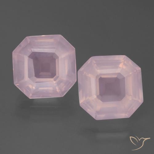 6.71 ct Asscher Cut Rose Quartz, 9.6 x 9.5 mm From South Africa, Photo A
