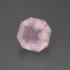 3.24 ct Pink Rose Quartz Stone, Natural Rose Quartz in Asscher Cut Shape for Sale