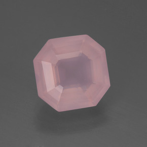 3.59 ct Pink Rose Quartz Stone, Natural Rose Quartz in Asscher Cut Shape for Sale
