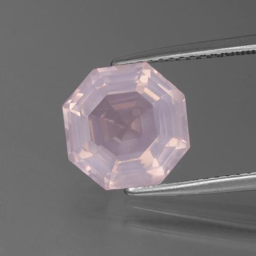 Rose léger Quartz Rose gemme - 3.6ct Taille Asscher (ID: 395149)