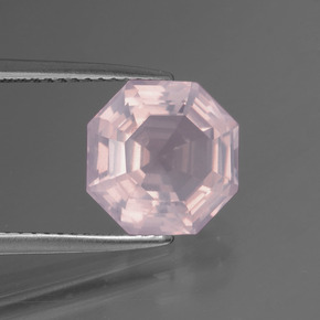 3.60 ct Pink Rose Quartz Stone, Natural Rose Quartz in Asscher Cut Shape for Sale