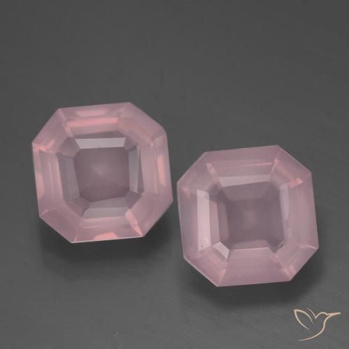 4.32 ct Asscher Cut Rose Quartz, 8.6 x 8.5 mm From South Africa, Photo A