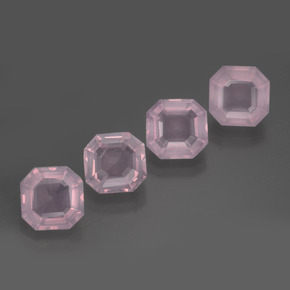 9.01 ctw Pink Rose Quartz Stones, Natural Rose Quartz in Asscher Cut Shape for Sale