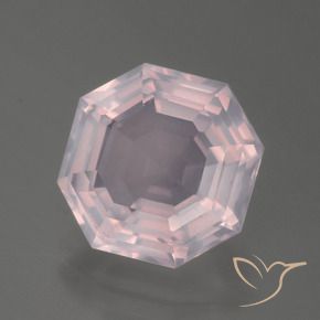 4.22 ct Pink Rose Quartz Stone, Natural Rose Quartz in Asscher Cut Shape for Sale