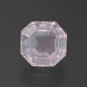 1.96 ct Pink Rose Quartz Gemstone, Rose Quartz Gem in Asscher Cut Shape for Sale.