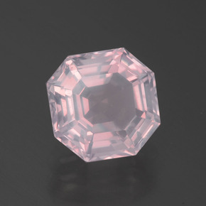 1.96 ct Pink Rose Quartz Stone, Natural Rose Quartz in Asscher Cut Shape for Sale