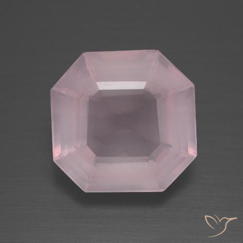 4.83ct Natural Rose Pink Rose Quartz, Emerald Cut, Transparent