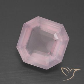 4.83 ct Pink Rose Quartz Stone, Natural Rose Quartz in Asscher Cut Shape for Sale