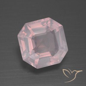 3.76 ct Pink Rose Quartz Stone, Natural Rose Quartz in Asscher Cut Shape for Sale