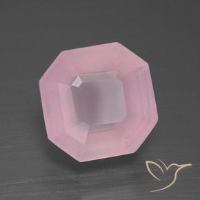 5.31 ct Pink Rose Quartz Stone, Natural Rose Quartz in Asscher Cut Shape for Sale