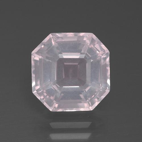 Very Light Rose Pink Rose Quartz Gem - 4ct Asscher Cut (ID: 395214)