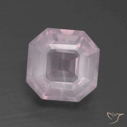 9,5 x 9,5mm octagonschliff rosa Rosenquarz aus Südafrika, Gewicht 3,27 ct, 1 Stück Rosenquarz - Farbe: Sehr helles Rosenrosa, natürlicher Edelstein in Transparent Reinheit, Mohs-Härte von 7 Geeignet für den täglichen Gebrauch im Schmuck, Photo A