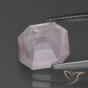 Rose Quartz Gemstone in 9.5 x 9.5 mm Size for Sale, Rose Quartz Stone in Very Light Rose Pink Color