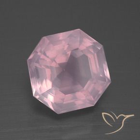 4.21 ct Pink Rose Quartz Stone, Natural Rose Quartz in Asscher Cut Shape for Sale