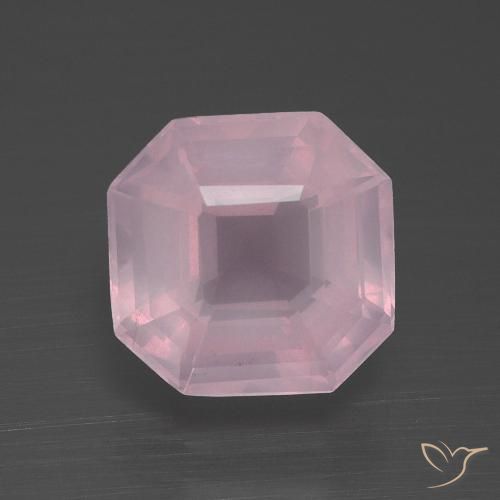 4.31 ct Asscher Cut Rose Quartz, 10 x 9.9 mm From South Africa, Photo A