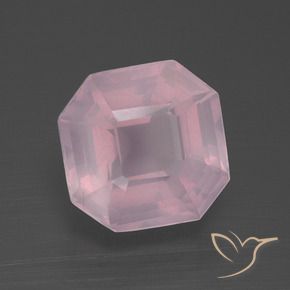 4.31 ct Pink Rose Quartz Stone, Natural Rose Quartz in Asscher Cut Shape for Sale