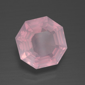 3.98 ct Pink Rose Quartz Stone, Natural Rose Quartz in Asscher Cut Shape for Sale