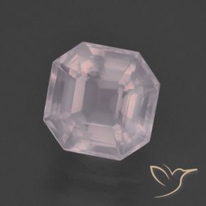 3.57 ct Pink Rose Quartz Stone, Natural Rose Quartz in Asscher Cut Shape for Sale